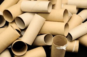 A Pile of Empty Toilet Paper Rolls of Carboard