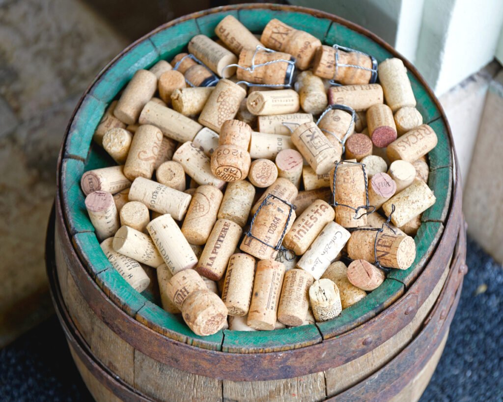 Wine Corks in Barrel for Recycling